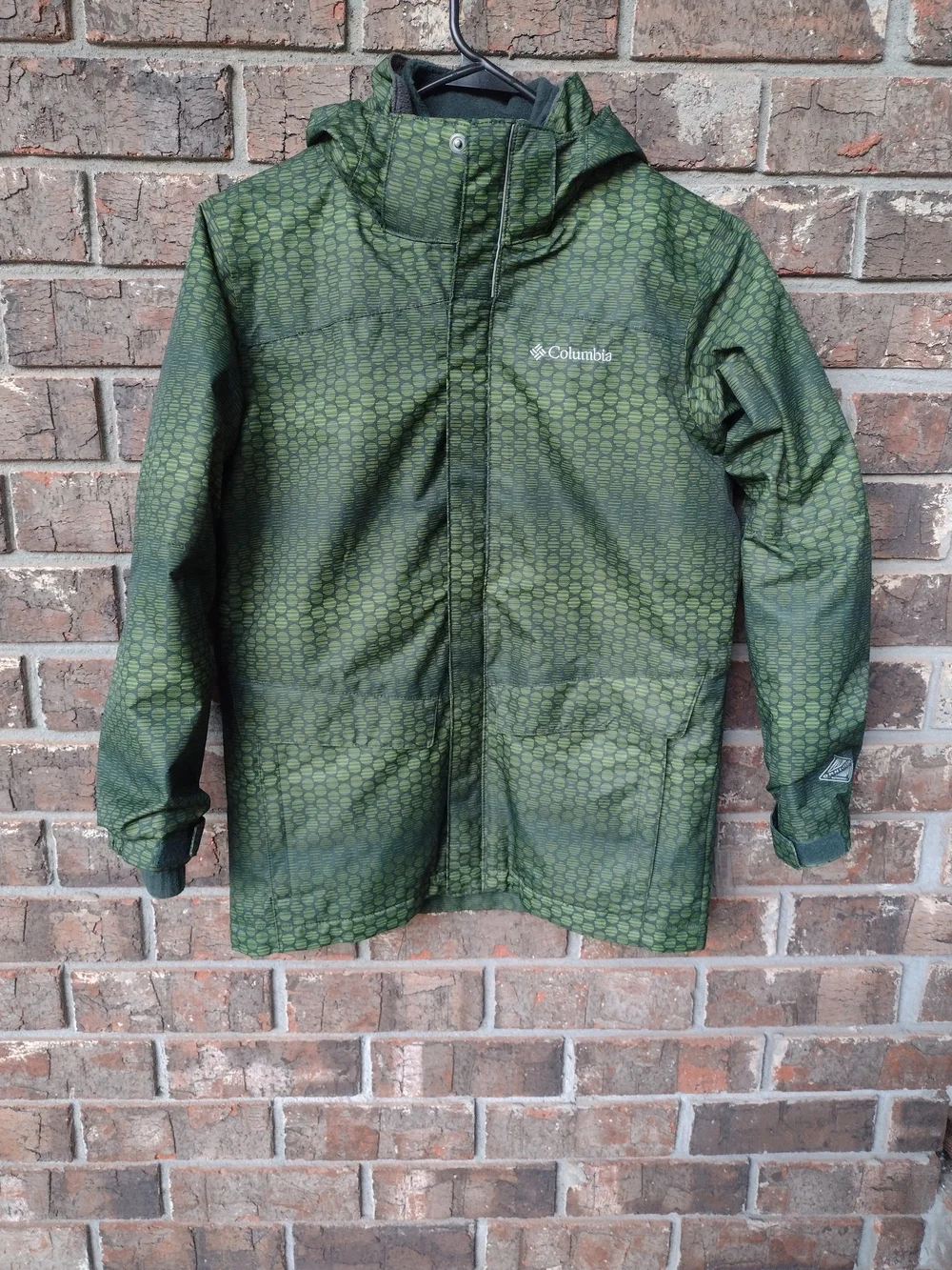 Columbia Boys Interchange Jacket Youth M (10/12)Green OMNI-TECH Detachable Hood